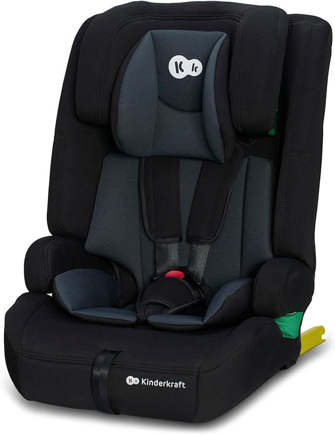 Kinderkraft SAFETY FIX 2 I-SIZE Cadeira de carro grupo 1/2/3 com ISOFIX, arnês de 5 pontos, apoio de cabeça ajustável, redutor modular, assento largo e macio, segurança lateral reforçada.