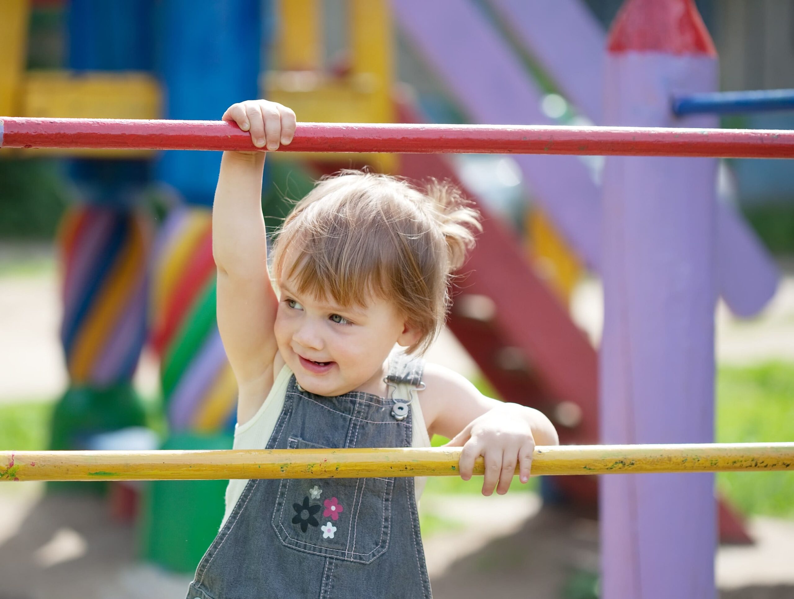 Baby playing in playground