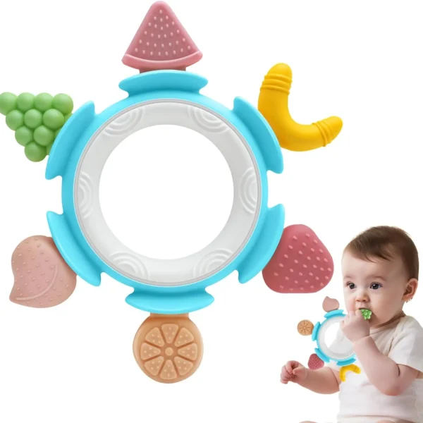 AiTuiTui Mordedor de Frutas Chupeta Presente Ideal para Bebês Brinquedo 0 3 6 9 Meses Dentição