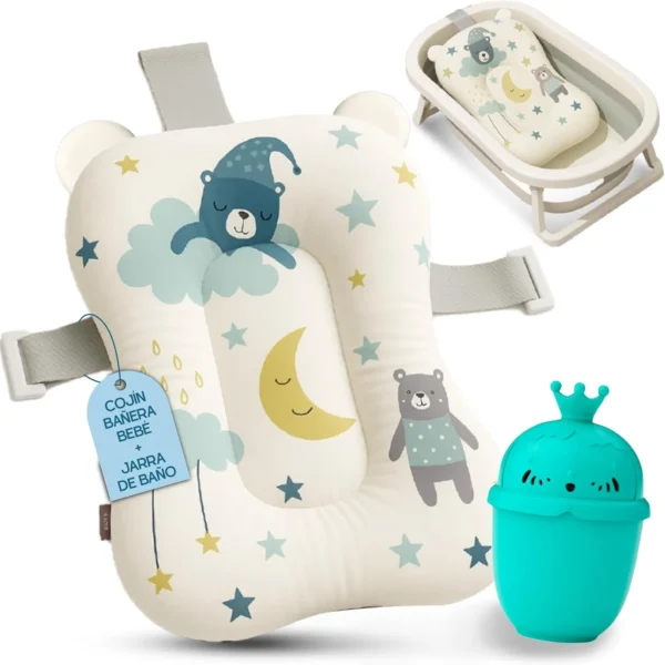 Almofada para Banheira Bebé + Jarra de Banho