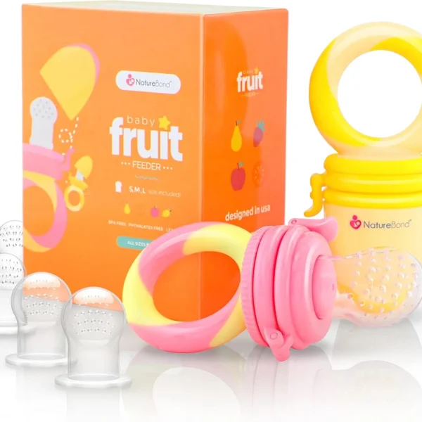 Chupeta de fruta para bebé da NatureBond (2 peças), mordedores para bebés